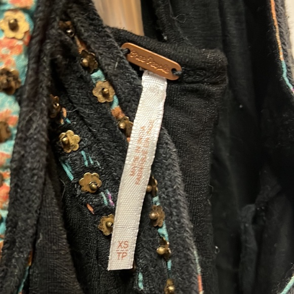 Free People black boho tank with metal detail. XS. - Picture 6 of 6